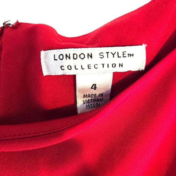 London Style Women's Dress 4 Red Lined Small Church Work - Picture 3 of 11